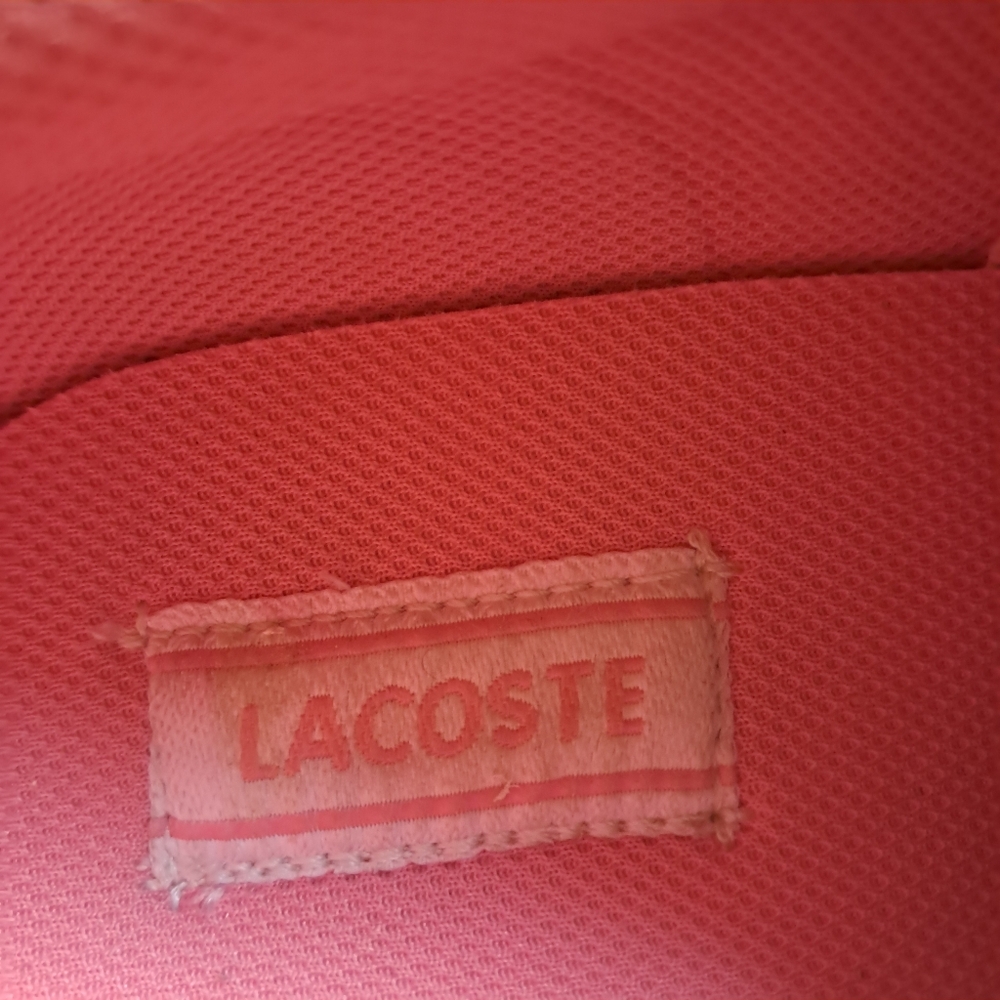Lacoste Womens Pink Canvas Sneakers Sz 8 LIKE NEW! - Picture 8 of 14